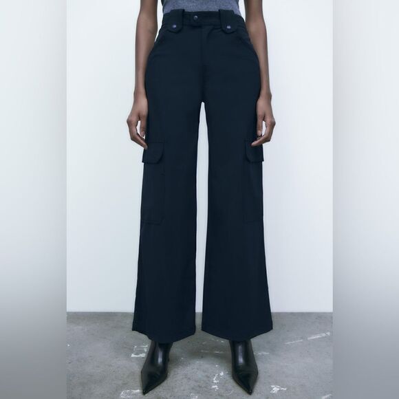 Zara The Minimal Cargo Pants Wool Blend - Picture 5 of 5